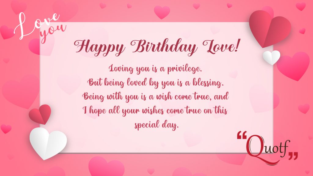 romantic special person birthday wishes for love