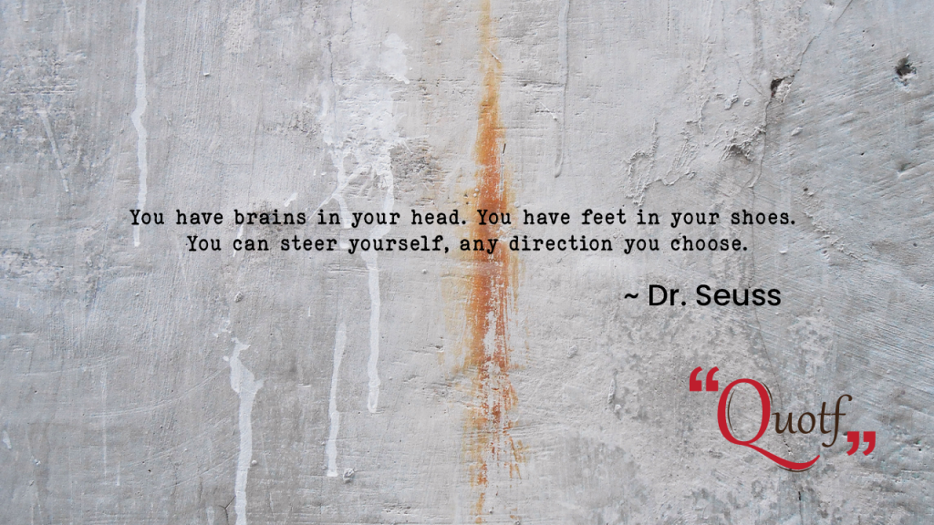 "You have brains in your head. You have feet in your shoes. You can steer yourself, any direction you choose." ,quotf.com, labour quotes